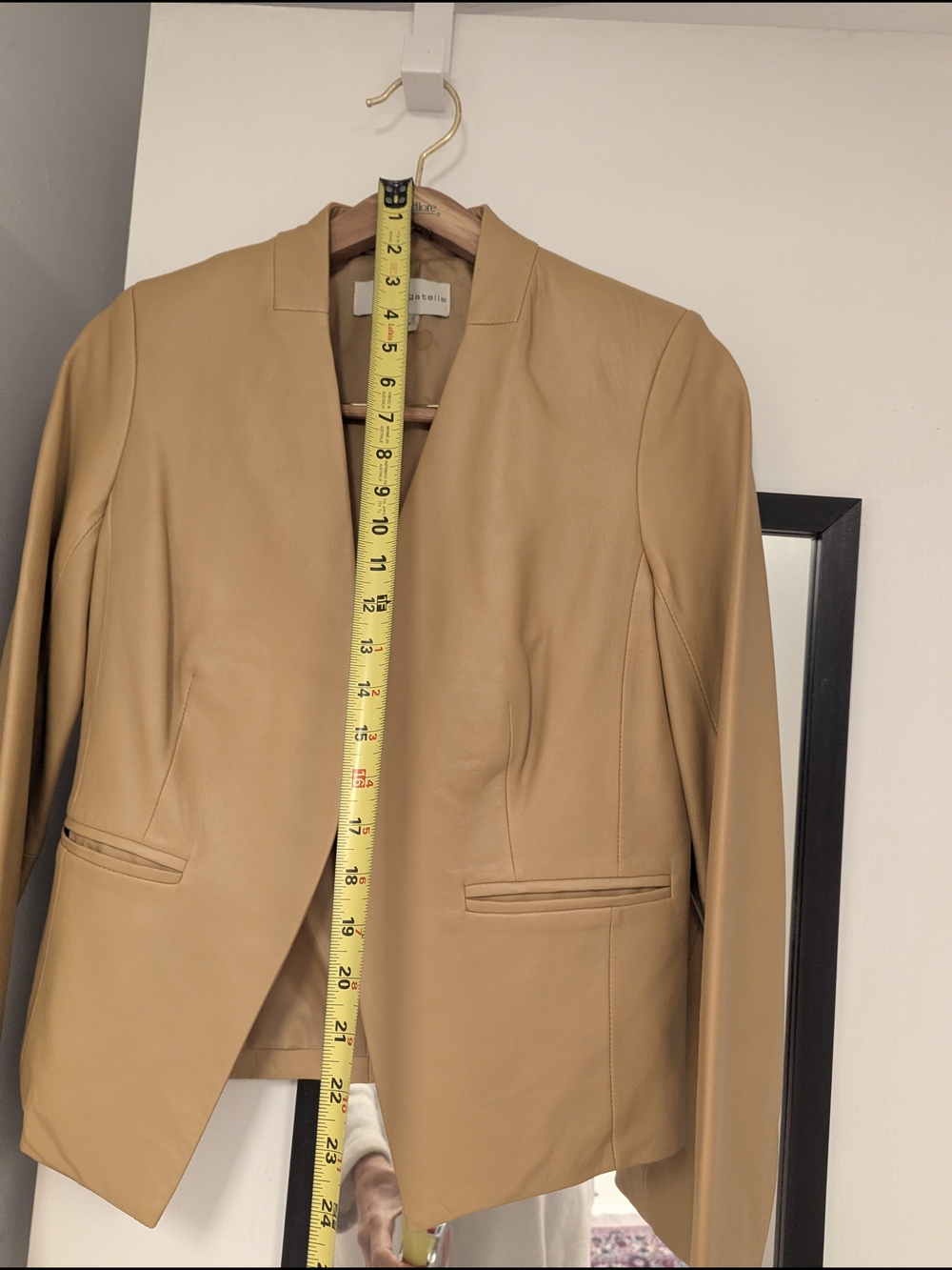 bagatelle Camel Leather Blazer Jacket      Arm Pit Width-17"  Sleeve Length 25"